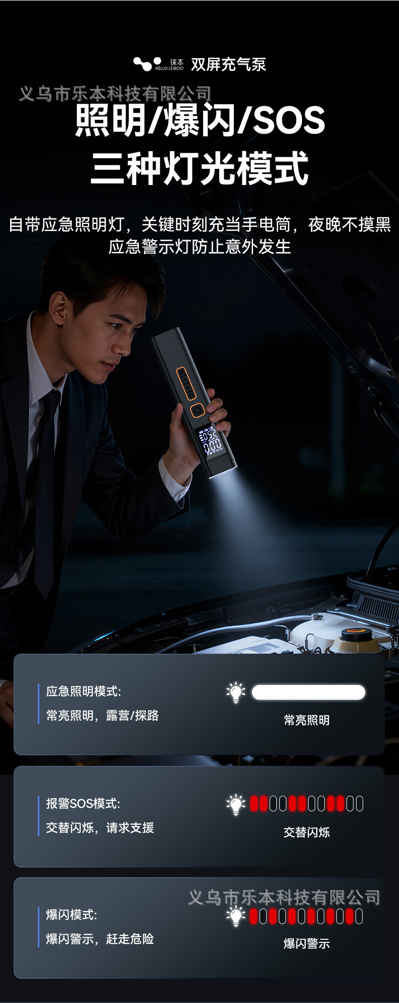 Car Air Pump, Car Tire Pump, Electric Wireless Car Tire Inflator, Universal Multi-Functional Air Pump