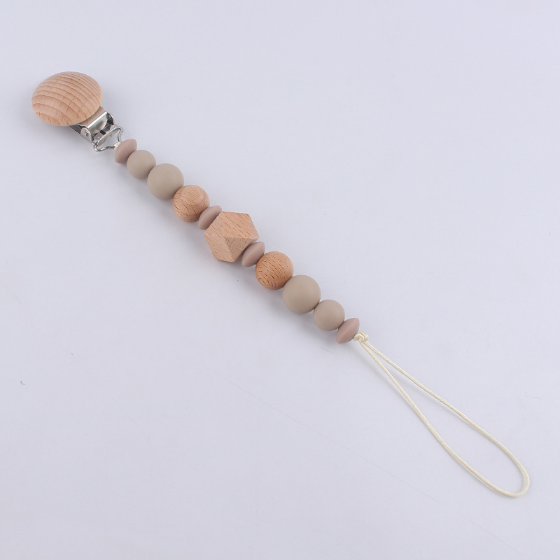 Nuevos suministros para bebés intervalo octogonal perlas Cadena de pezón calmante bebé mordedura molar Cadena de pezón cadena anti-caída