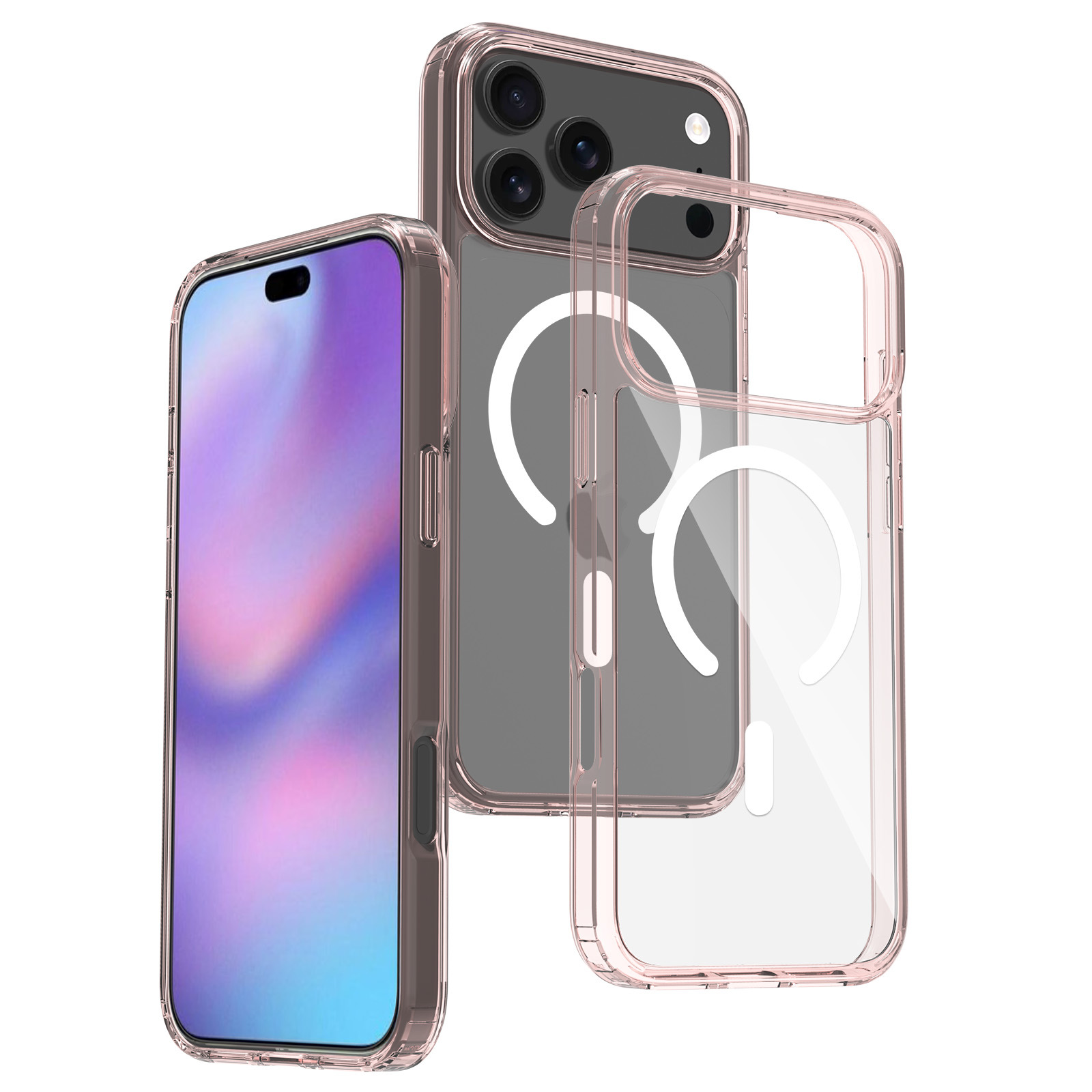 Aplicable iphone17Promax funda protectora de manzana MagSafe magnética de cáscara dura transparente acrílica