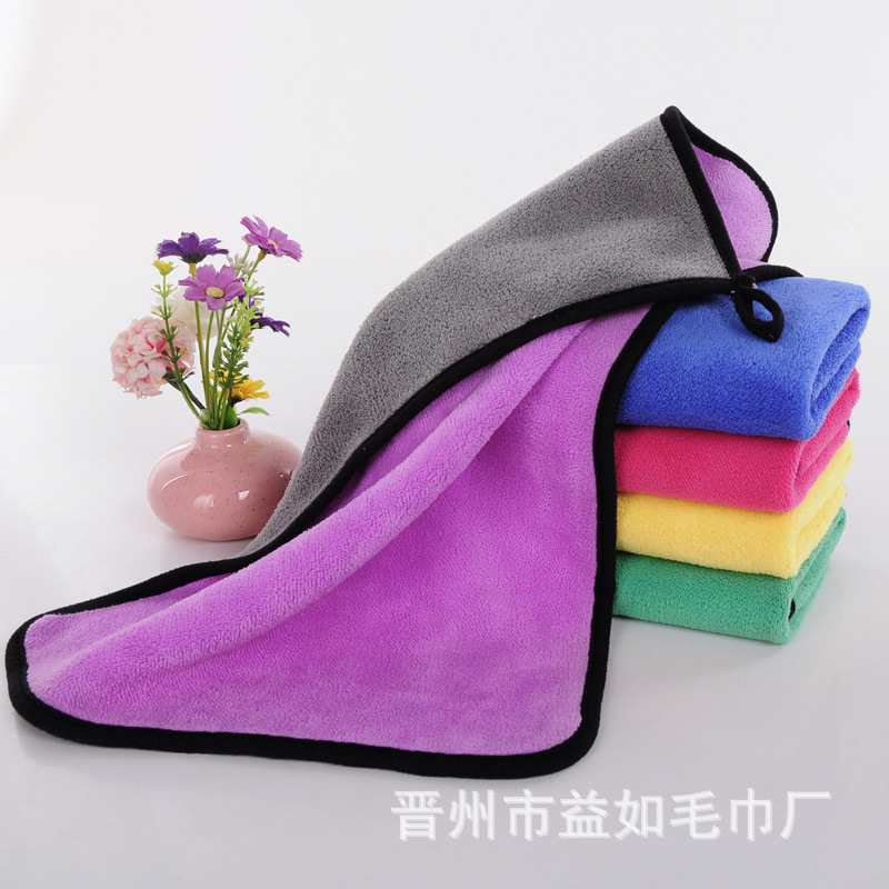 자동차 닦는 수건 두꺼운 세차 수건 600g 흡수성 AB 표면 산호 벨벳 자동차 닦는 수건 주유소 선물