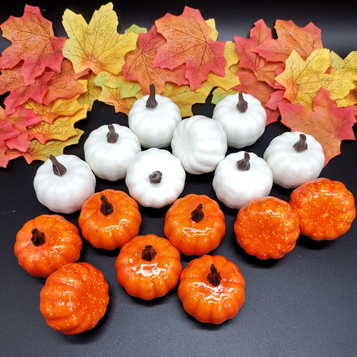 Cross-border simulation pumpkin model Christmas white pumpkin model plastic fake Halloween farmhouse decoration display