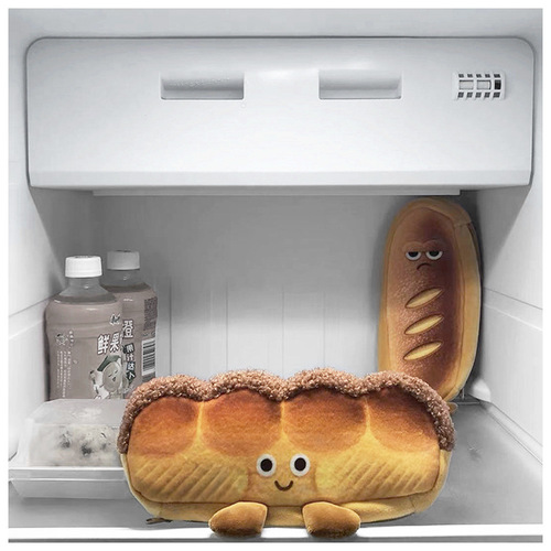New Emotional Bread Pencil Bag Cute Cartoon Toast Japanese Funny Creative Student Stationery Gift Unisex