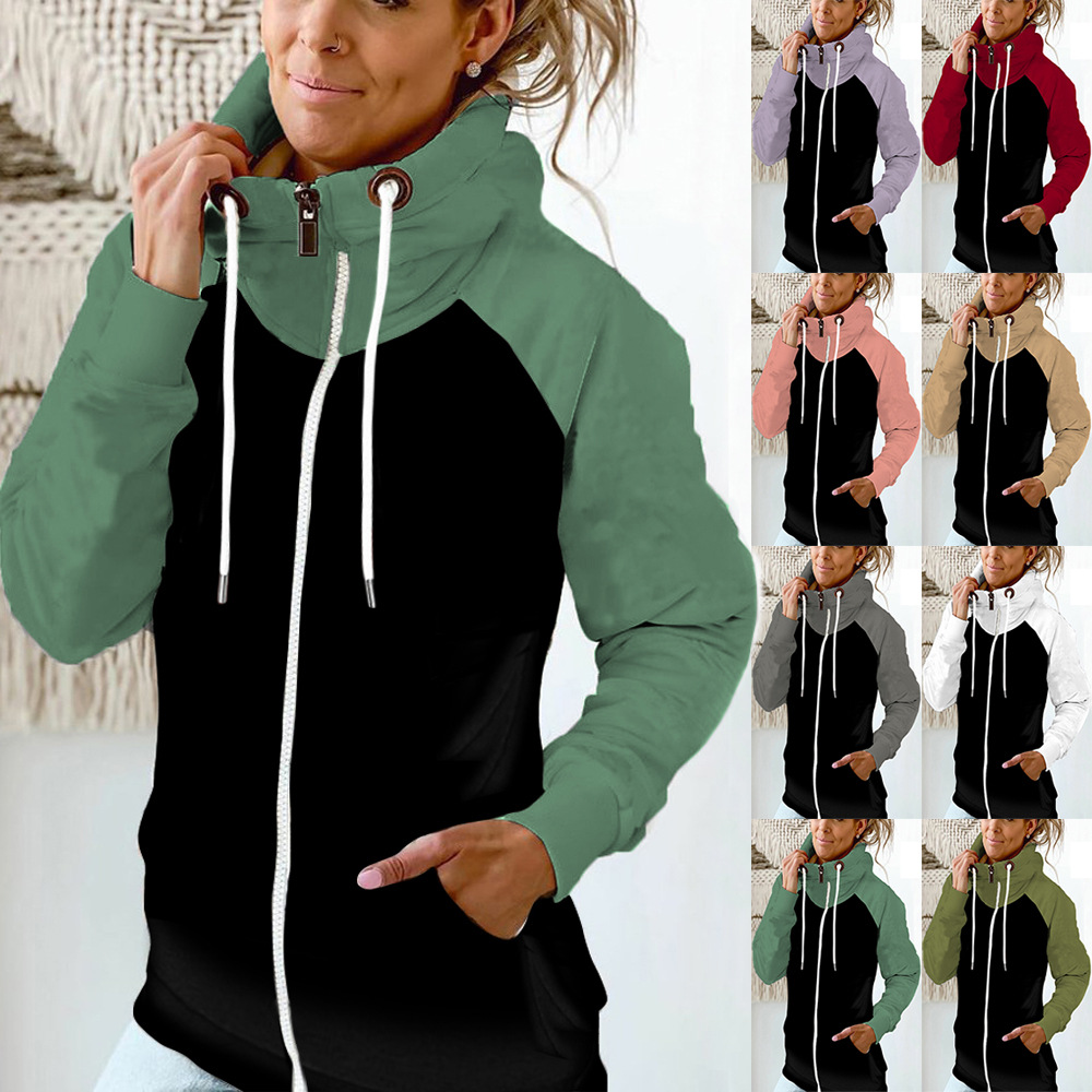 454g Weight Long Sleeve Sleeve Length Pullovers Placket Type Regular Sleeve Sleeve Type Women's Hoodie Long Sleeve Hoodies & Sweatshirts Pocket Patchwork Fashion Color Block
