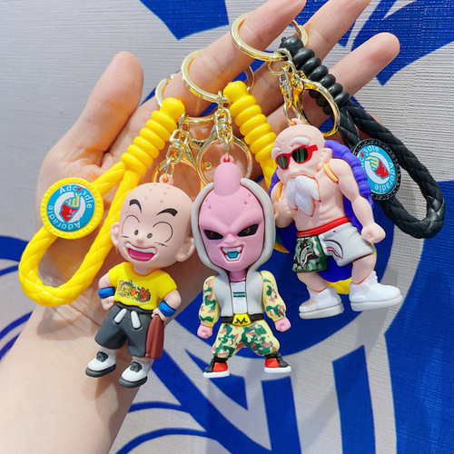 Cartoon Anime Doll Dragon Ball Keychain Sun Wukong Car Key Chain Bag Pendant Claw Machine Small Gift Wholesale