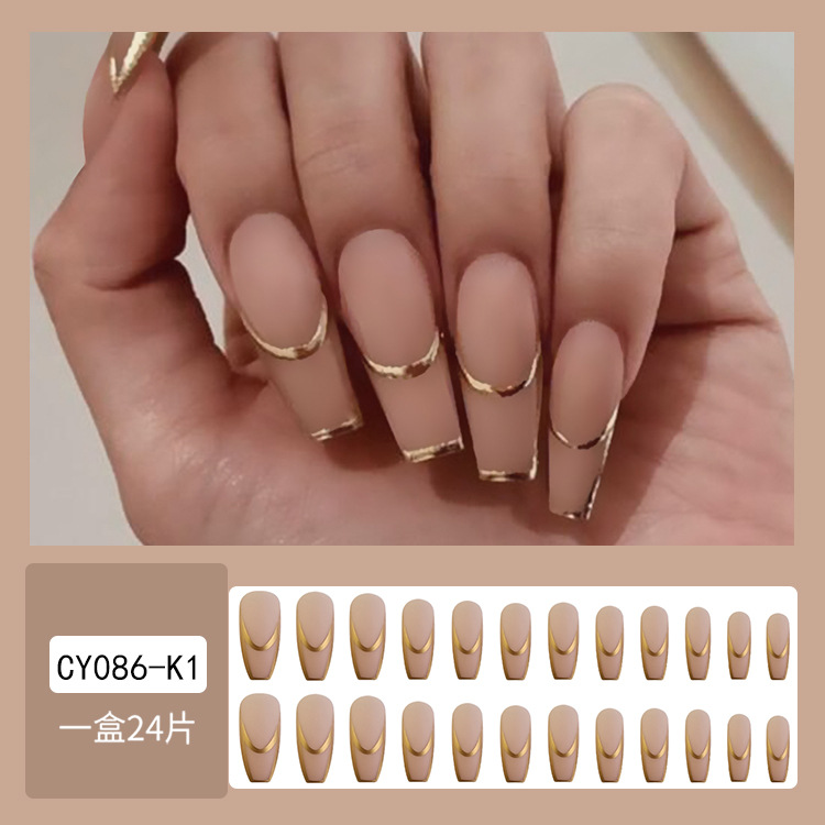 Estilo caliente europeo y americano, uñas largas, uñas postizas de sentido de alta calidad, uñas de ballet trapezoidal largas, piezas de uñas al por mayor