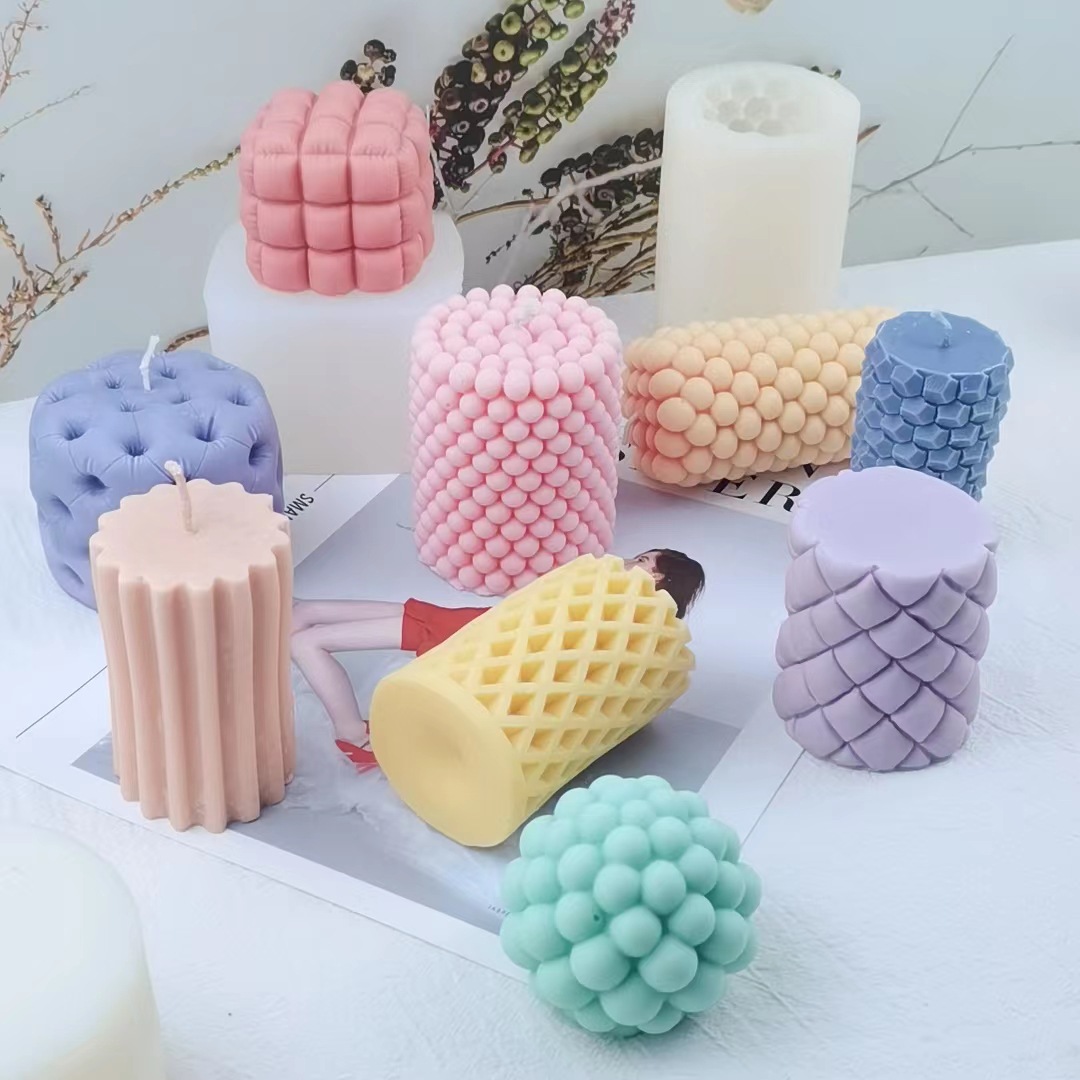 DIY silicone mold geometric cylindrical series Candle aromatherapy ball/cylindrical handmade soap ornaments cake grinder