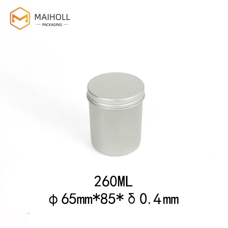 260ml铝罐 65*85mm螺纹卷边茶叶金属罐 香薰蜡烛车蜡发蜡铝罐批发