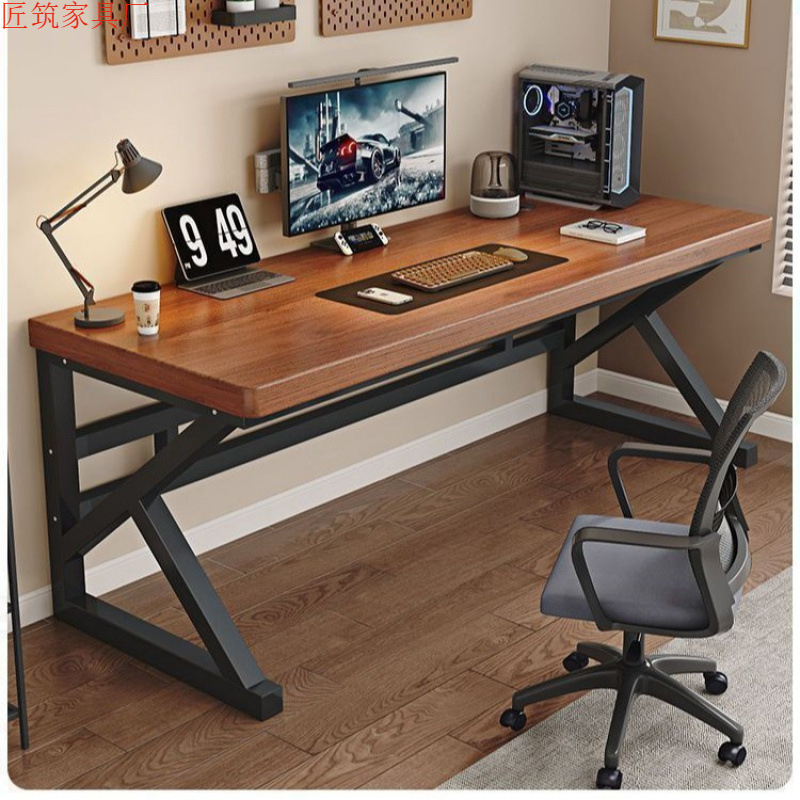 Solid Wood Computer Desk Student Bedroom Home Office Long Table Double Workbench Simple E-Sports Small Table