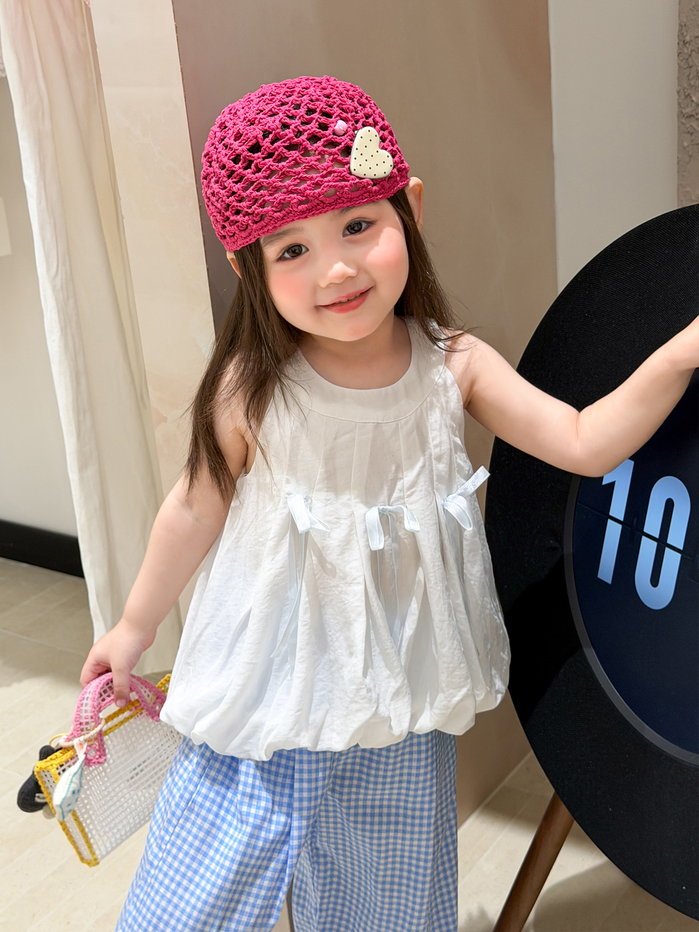 Sugar Pear ropa infantil chaleco de verano delgado 2026 ropa de niños de aire extranjero bebé sin mangas brotes de flores chaqueta