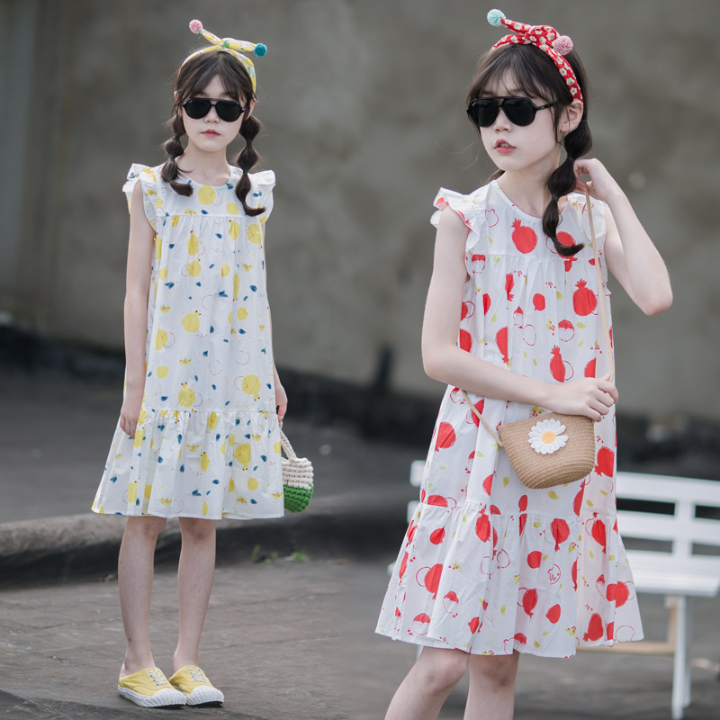 Vestido floral para niñas, novedad de verano 2024, vestido playero, estilo vacacional infantil, moderno, para niñas grandes