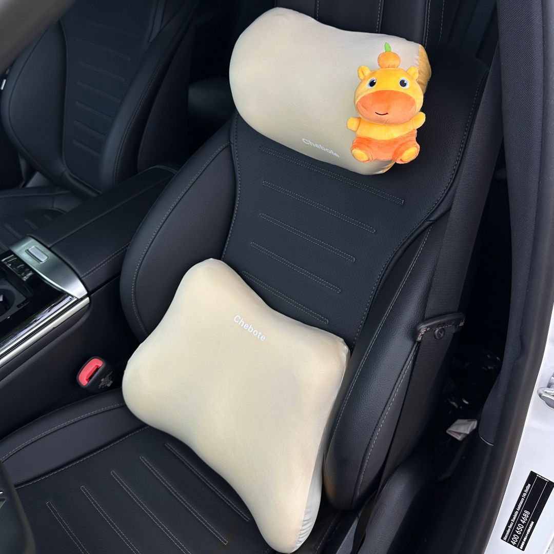 Capybara Lulu Car Headrest Neck Pillow Car Seat Cushion Car Pillow for Women Car Interior Pillow Lumbar Support Set