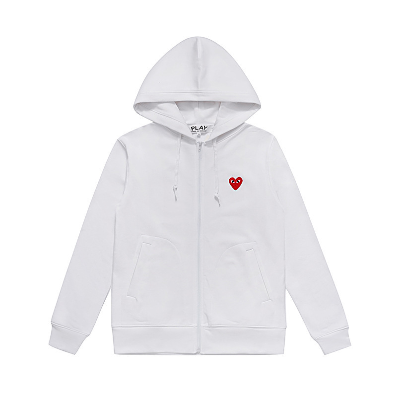Heyplay Japanese-Style Trendy Brand Pure Cotton Zip-Up Hooded Sweatshirt Heart Jacket Unisex Autumn Winter Couple Style Export