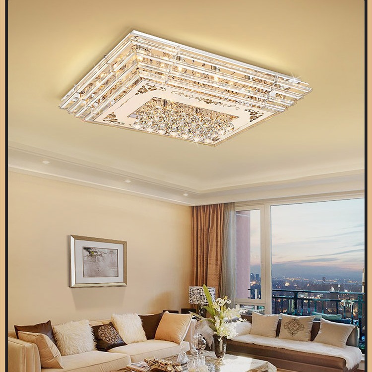 led吸顶灯水晶客厅灯2024年新款现代简约大气卧室主灯吊灯具大全