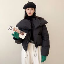 娃娃领棉服女短款2025秋冬季新款小众设计款加厚保暖轻面包服外套