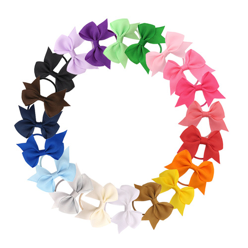 Cross-border 6cm solid color ribbed band with bow hair tie hair ring for women children swallowtail hair band for babies hair accessories