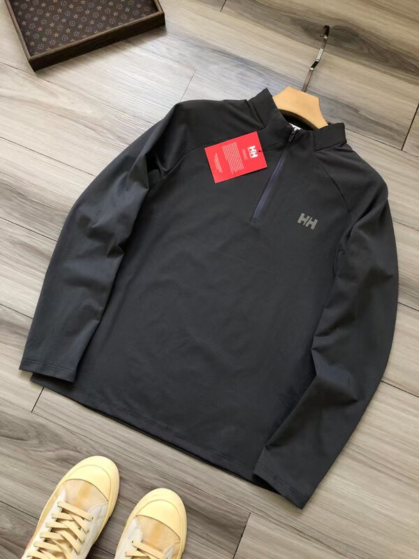 HELLY HANS*N丨HH 半拉链 logo双H胶男女款运动休闲长袖T恤.|undefined