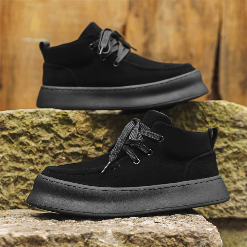 Осенние и зимние ретро-бархатные туфли на высокой подошве мужские сапоги Martin ручной работы шнуровочные туфли для повседневной обуви 1207-J