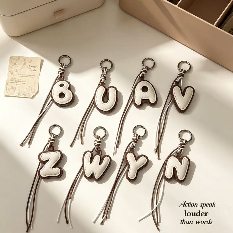 New Letter-Shaped Pu Cotton-Filled Braided Rope Accessories, Unisex Creative Couple Bag Pendants, DIY Keychains New Letter-Shaped Pu Cotton-Filled Braided Rope Accessories, Unisex Creative Couple Bag Pendants, DIY Keychains
