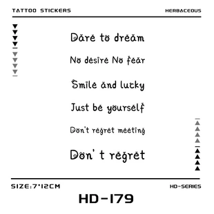 XM&XP Dare to Dream травяные тату-наклейки на английском, водонепроницаемые, для женщин, длительное полуперманентное нанесение, имитация на руку и ключицу