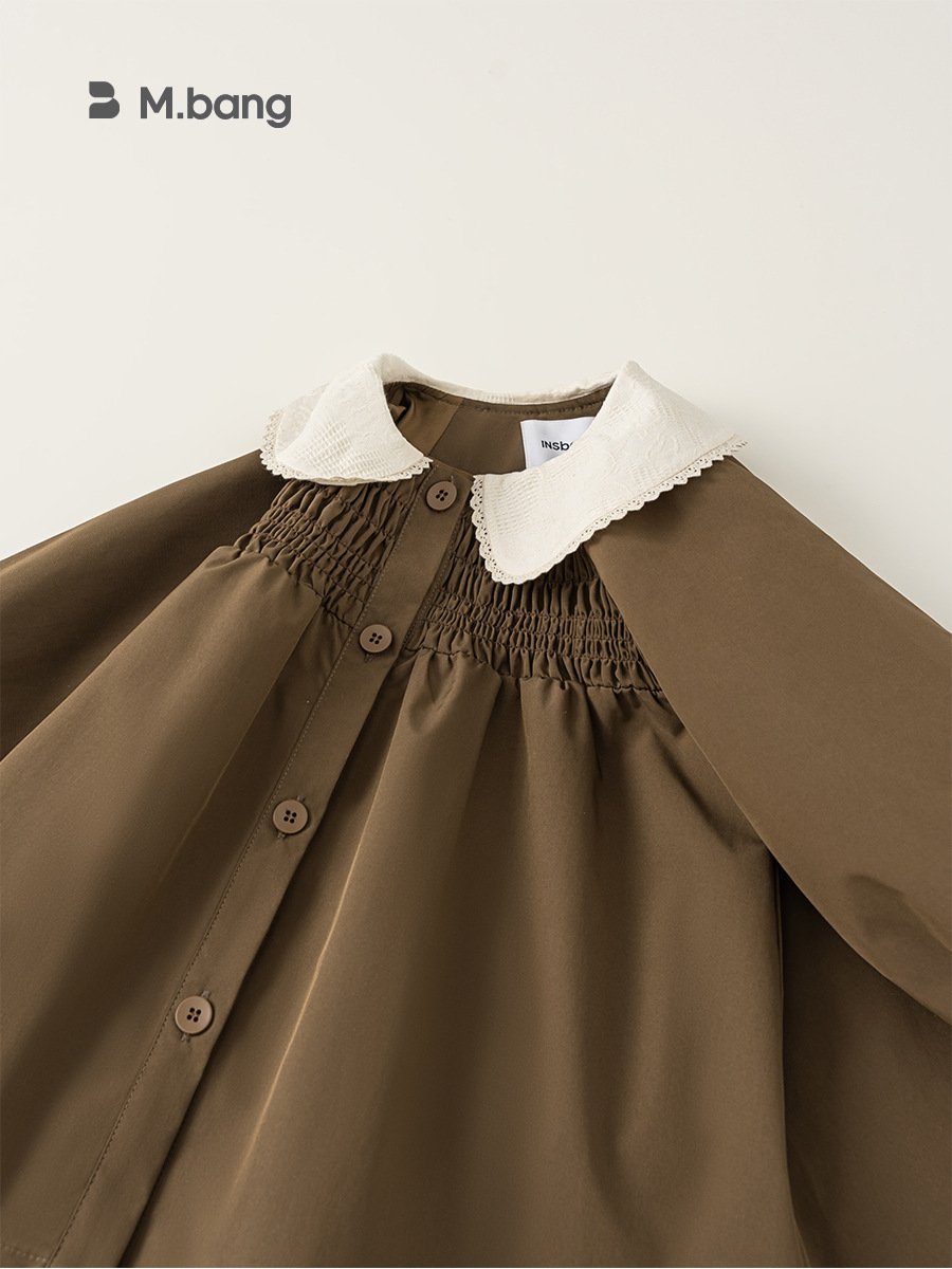 Yoobao ropa infantil de niñas de otoño chaqueta 2025 nuevo color de collar de muñeca de otoño chaqueta de manga larga suelta primavera y otoño