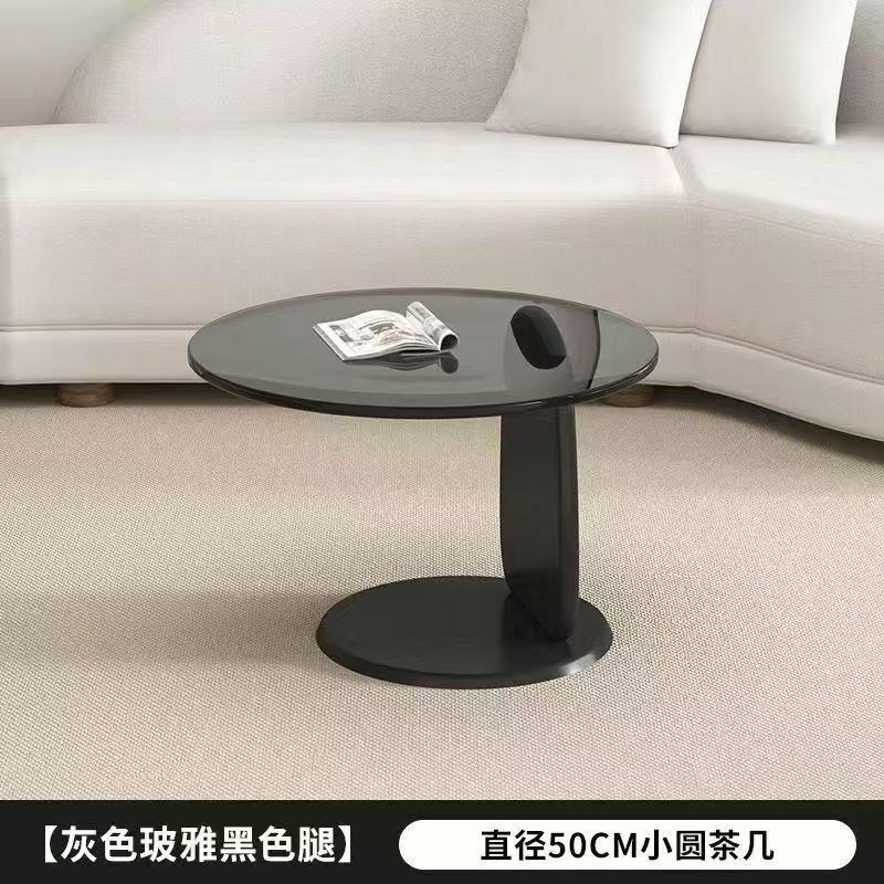 圆形茶几客厅家用小户型轻奢现代茶桌简约创意钢化玻璃茶几桌组合|undefined