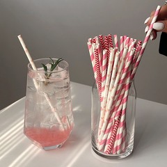 100本カラー纸ストロー使い舍てエコジュースアート纸カクテルドリンク冷たいドリンク装饰ストロー