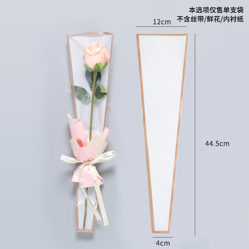 Bolsa para ramo de flores - Para rosas y gypsophila, con borde dorado