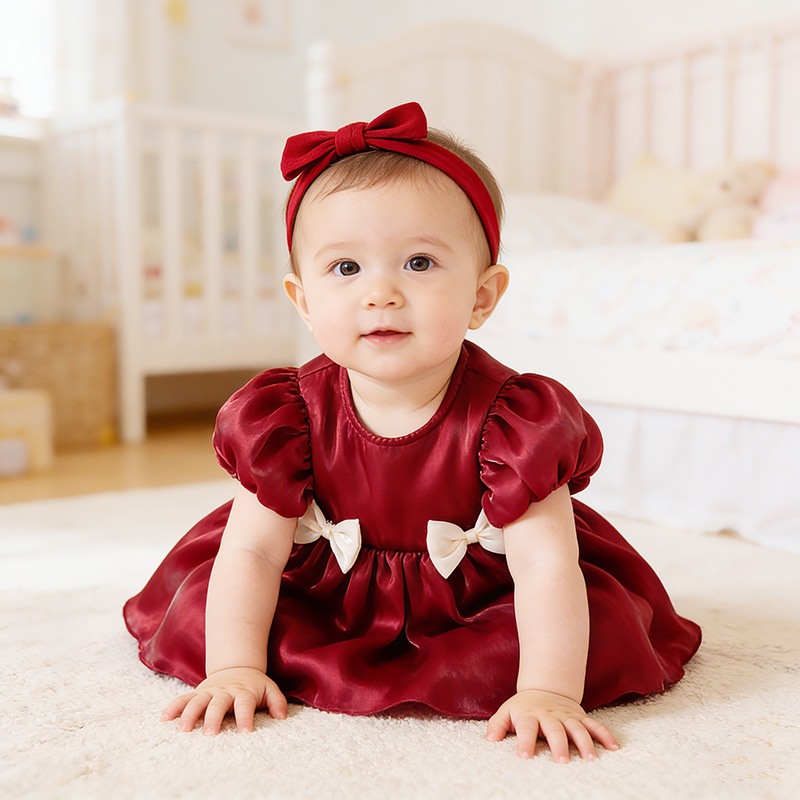 Children's small princess costume, dress with bow, children's clothing, Birthday gift