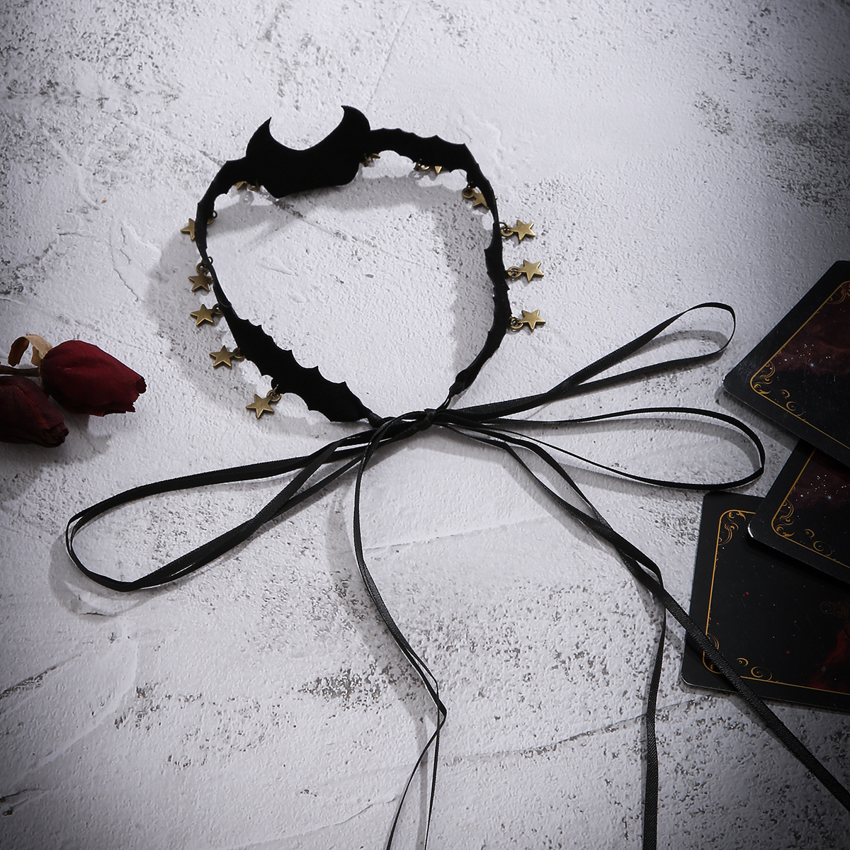 Collier ras du cou à franges en forme d'étoile et de lune pour femme, niche pour ornement de col d'épée d'Halloween_voghion.com
