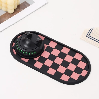 Navigation Bracket Storage Mat, Sun | Anti-slip mat - oval-pink-plaid