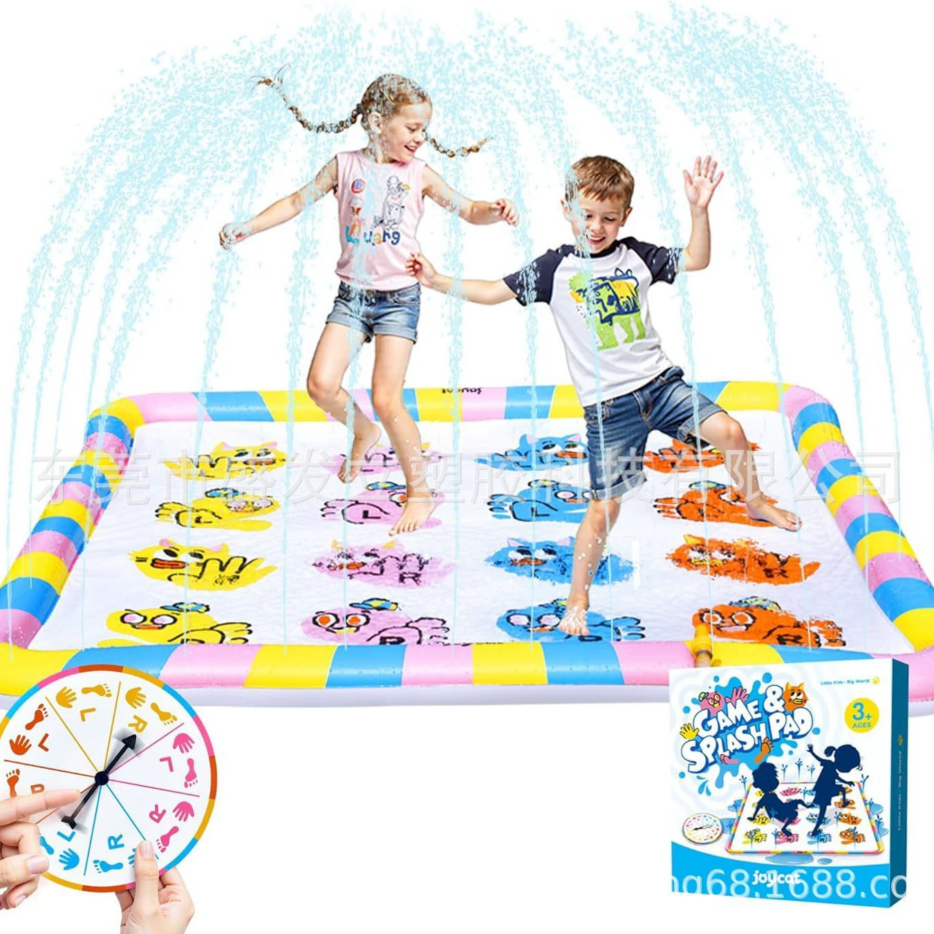 Детский квадратный фонтан из ПВХ с противоскользящим распылителем воды, уличный газон, летний игровой коврик для домашних животных и собак