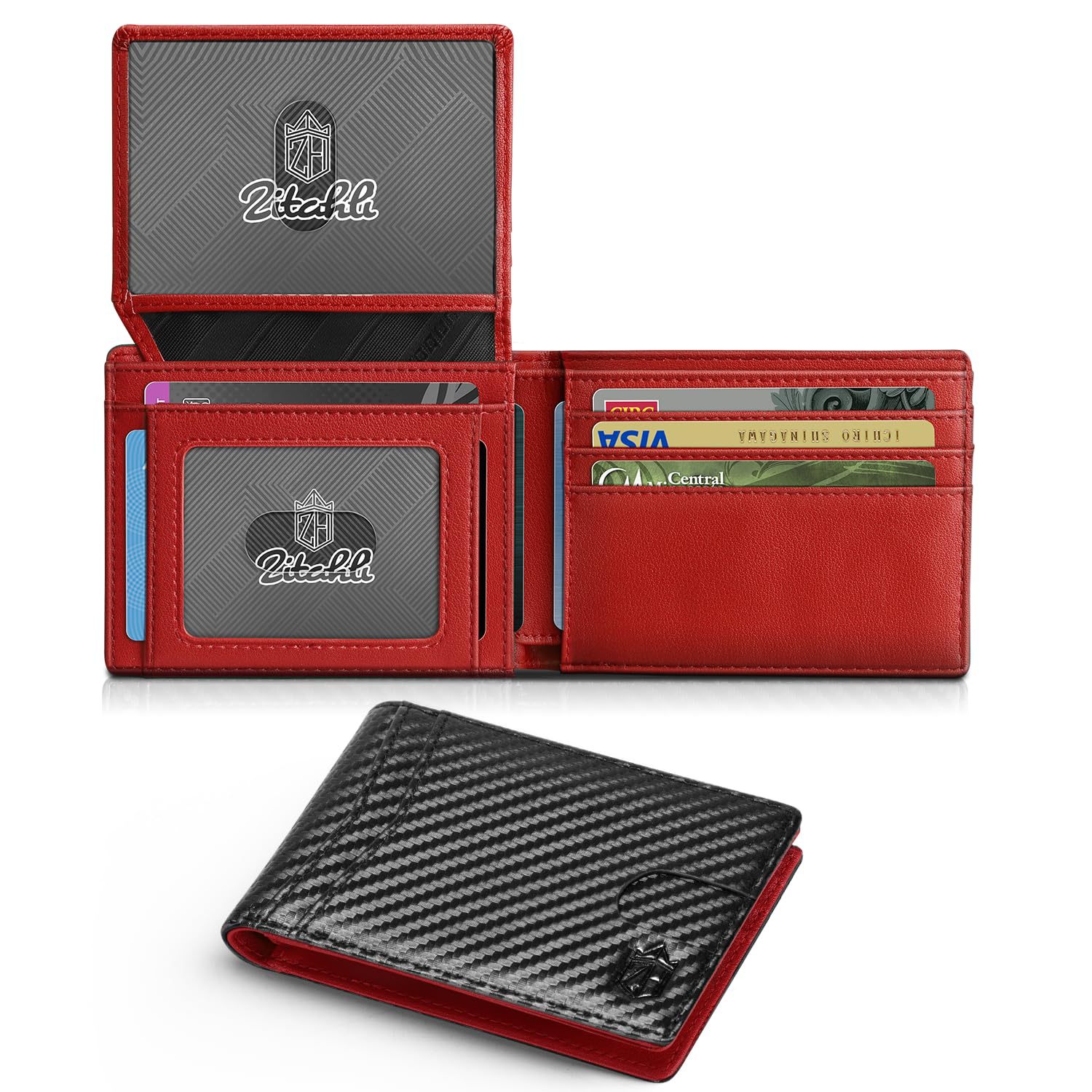 Bolso de tarjeta de cuero multifuncional anti-damagnetismo de gran capacidad cartera corta mayorista cartera de cuero de vaca para hombres sensación de alto nivel