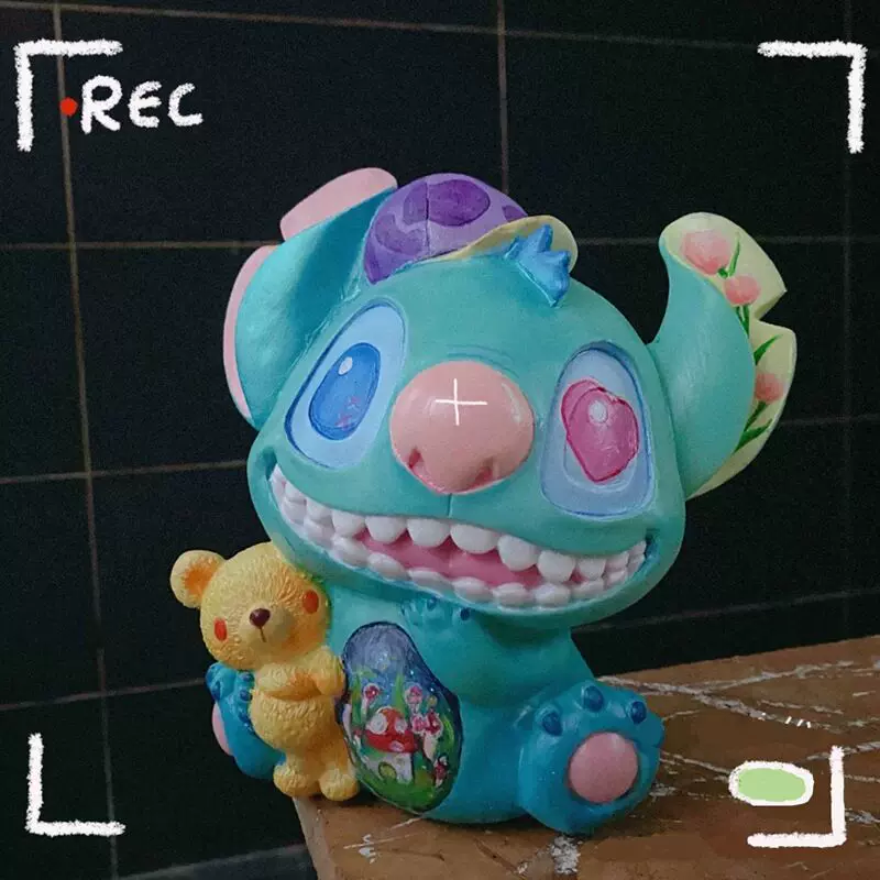 大号卡通diy涂色史迪仔搪胶白胚娃娃玩具非石膏存钱罐夜市摆摊