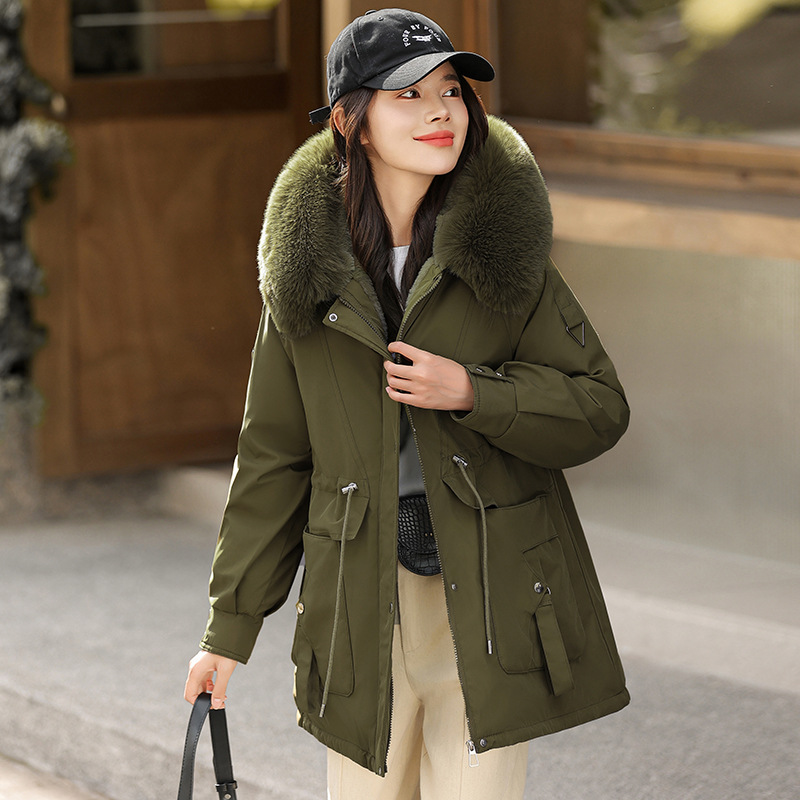 Algodón mujer 2024 invierno nueva moda cálida y gruesa chaqueta de algodón plumón mujer chaqueta de algodón larga mujer chaqueta de mujer