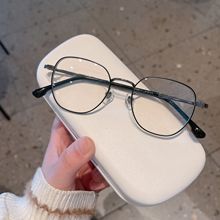 近视眼镜女款潮超轻纯钛休闲47小框镜架网上可配度数变色眼镜镜片