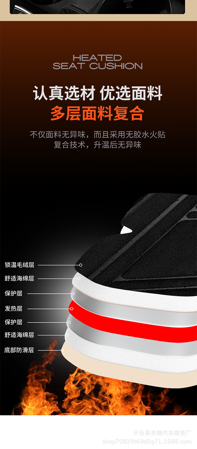 New cross-border car heating pad, car electric heated seat cushion, winter warm plush seat cushion 12V, available for dropshipping