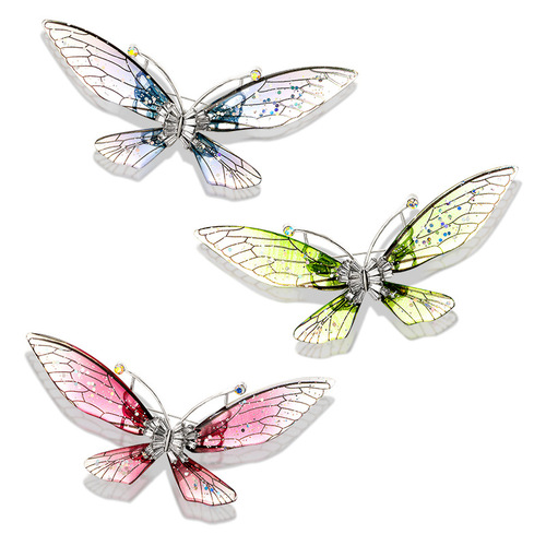 Colorful Rhinestone Transparent Wing Butterfly Brooch with a Premium Touch  
Insect-Shape Pin, High-End Cardigan Corsage, Fashion Accessory