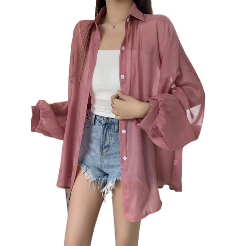 夏用シャツ、薄手カーディガン、ミドル丈シャツ、万能でおしゃれなアウターシャツ、ニッチなデザイン|undefined