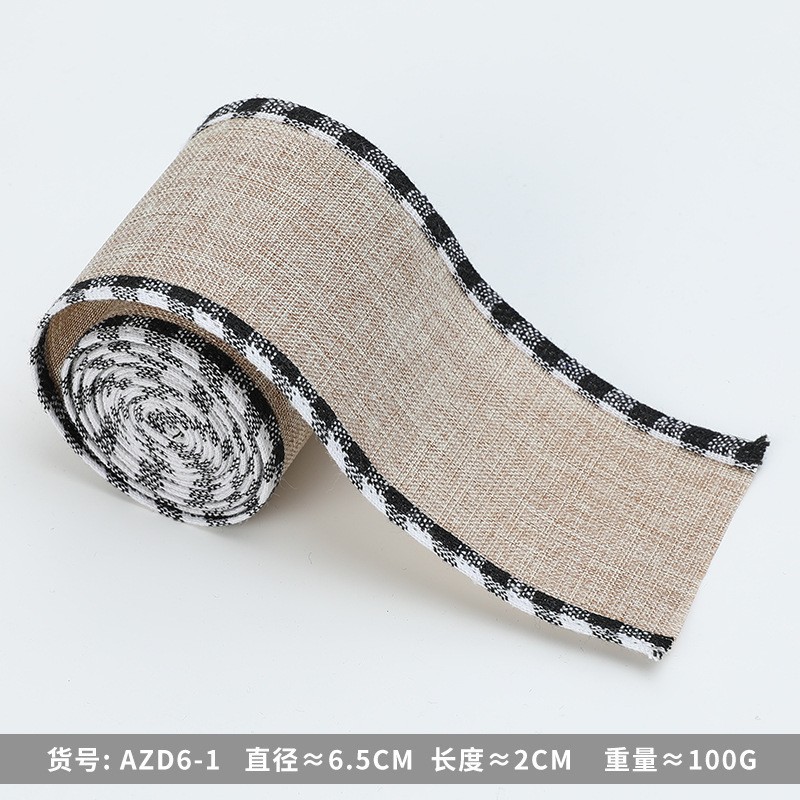 Navidad transfronteriza imitación de lino cinta cinta cinta regalo de Navidad embalaje arco accesorios cinta decoración al por mayor