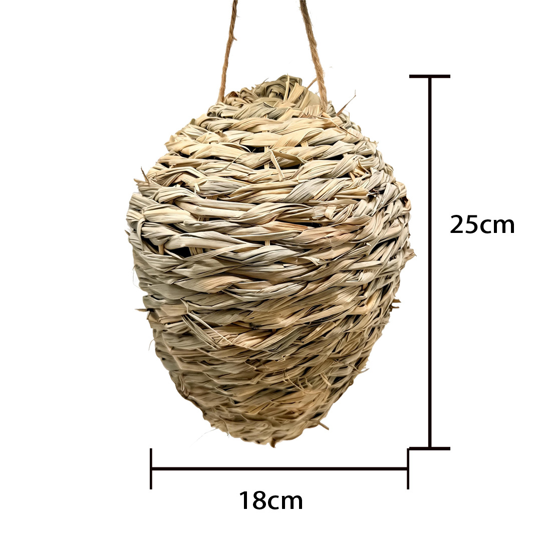 Nido Tejido para Pájaros de Hierba Natural, Hecho a Mano, para Jardín image 15