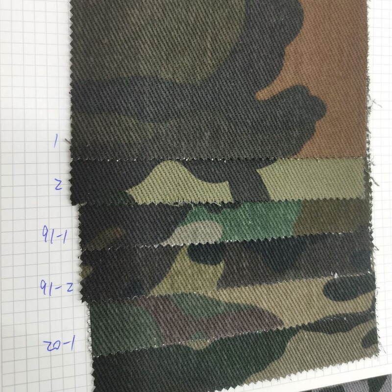 Ready Supply of Cotton Twill Yarn Card 7*7 Thick Oblique Camouflage Printed Fabric Casual Jacket Denim Skirt Camouflage Fabric