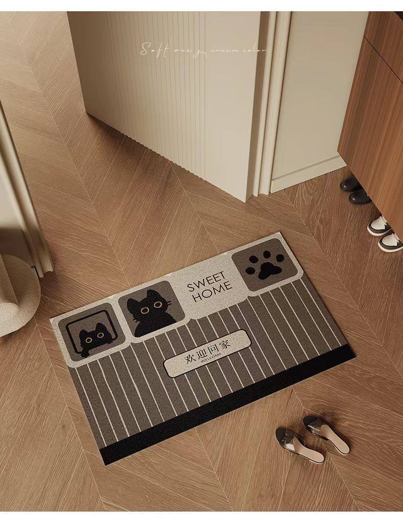 Cartoon-Style Entrance Door Mat with Silk Loops, Durable and Customizable, Suitable for Indoor and Outdoor Use, Easy to Clean, Removes Sand and Dirt