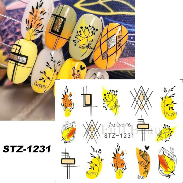 国境を越えたネイルアート透かしシール秋のカエデのネイルシール透かしネイルシール卸売りnail|undefined