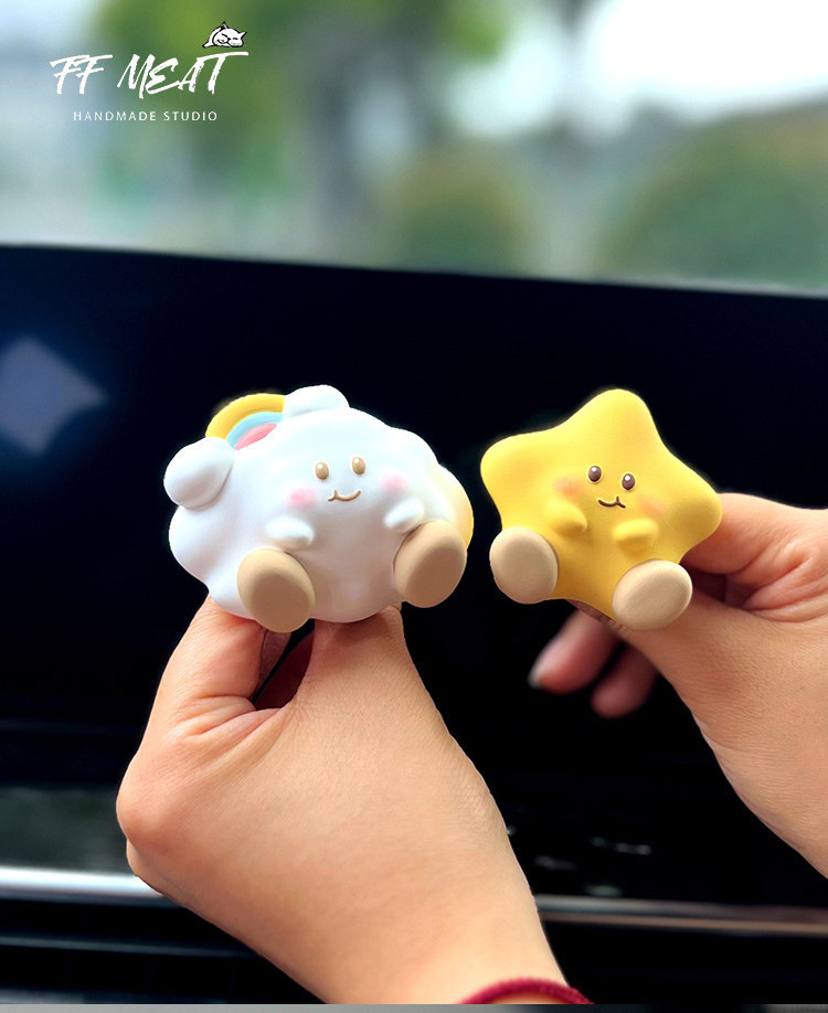 Car Air Freshener with Cute Chubby Star and Cloud Designs for Baby, Car Dashboard Vent Diffuser Decoration Gift