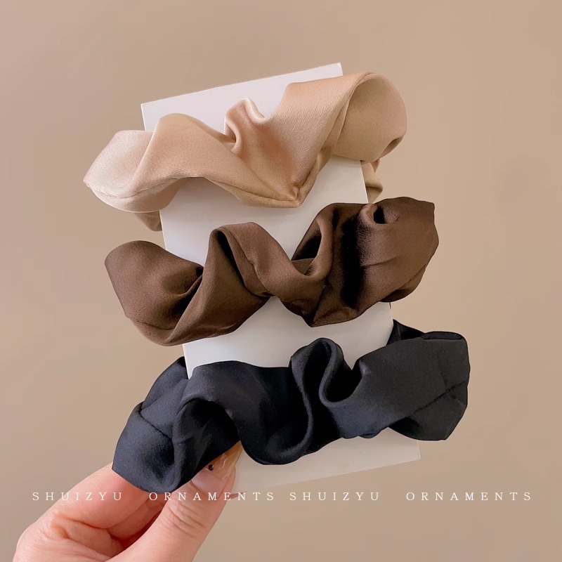 Banda de pelo de intestino grueso de alto grado femenino francés retro cuerda de pelo cabeza de bola banda de goma cuerda de cabeza femenina cubierta de cuero tocado de celebridad de Internet