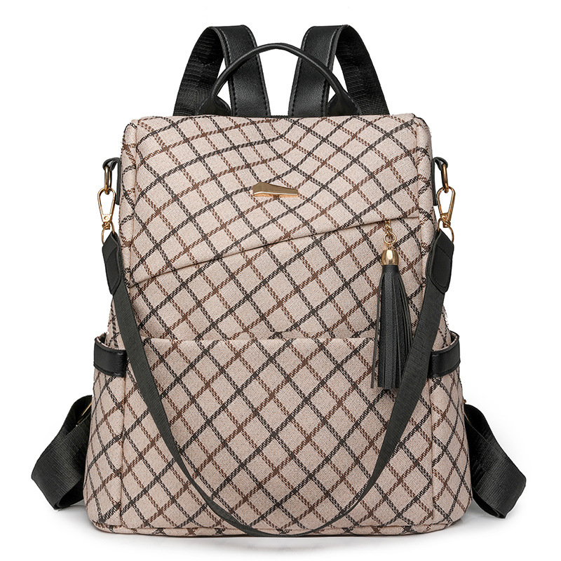 2024 nueva mochila antirrobo de cuero suave para mujer de moda europea y americana