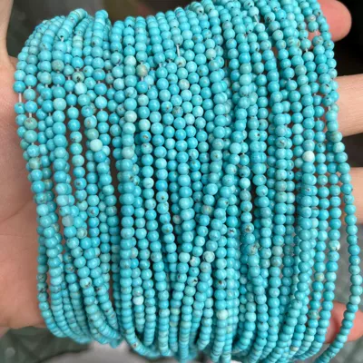 turquoise loose beads beaded: Zərgərlik ara hissələri
