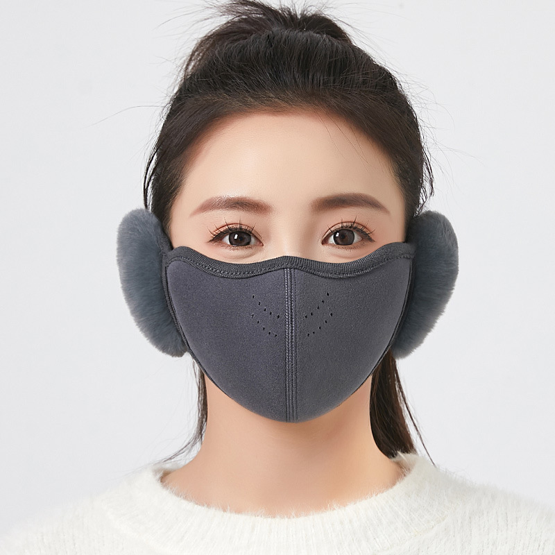 冬季耳朵保暖口罩女防风护耳一体骑车毛绒加厚防冻防寒耳套二合一|undefined