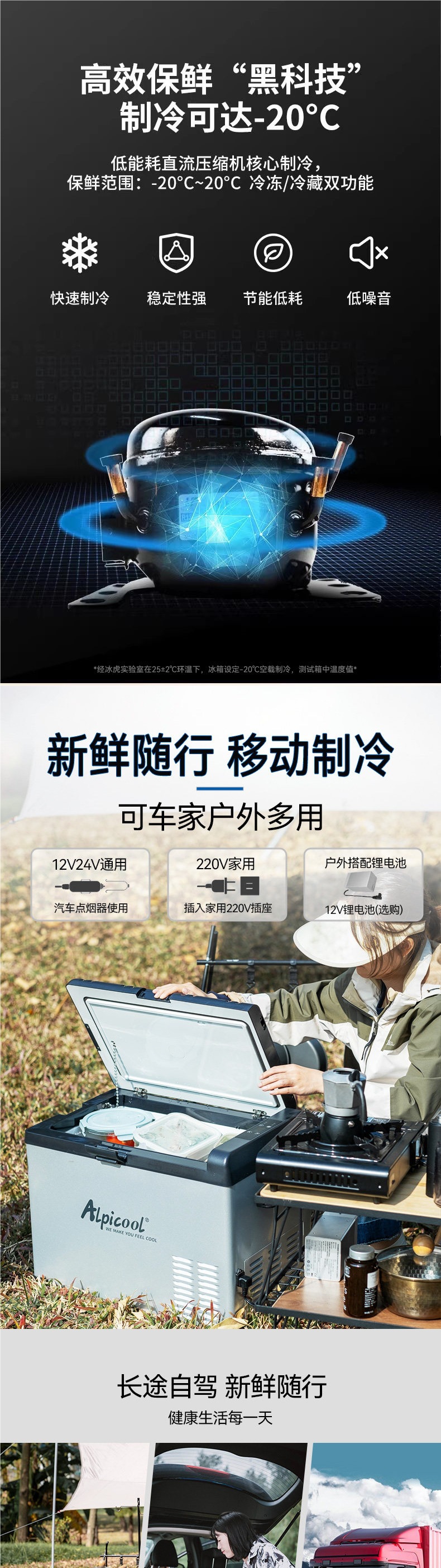 Ice Tiger Car Refrigerator Refrigeration Compressor Vehicle and Home Dual-Use Freezing and Refrigeration 12V24V Special Truck Small Refrigerator