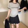 宽松夏季圆领撞色t恤